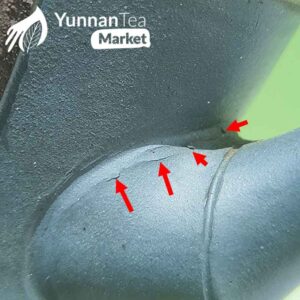 superficial luni kiln crack, doesn't penetrate up to qing shui ni clay